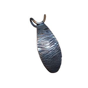 Petal Copper Darkened Cross Hatched Pendant - Copper Earrings   9011 - handmade by Beth Millner Jewelry