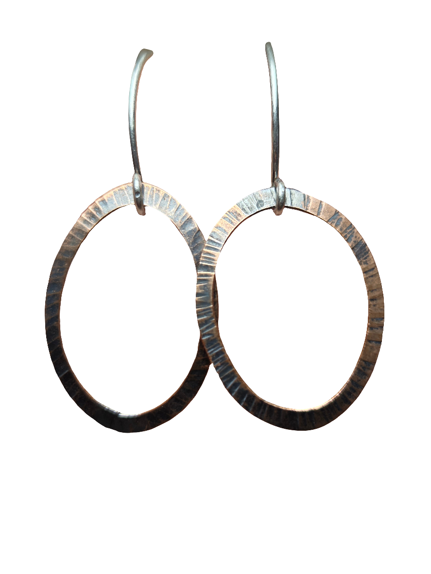 Mini Radial Textured Copper Hoop Earrings - Copper Earrings   9000 - handmade by Beth Millner Jewelry