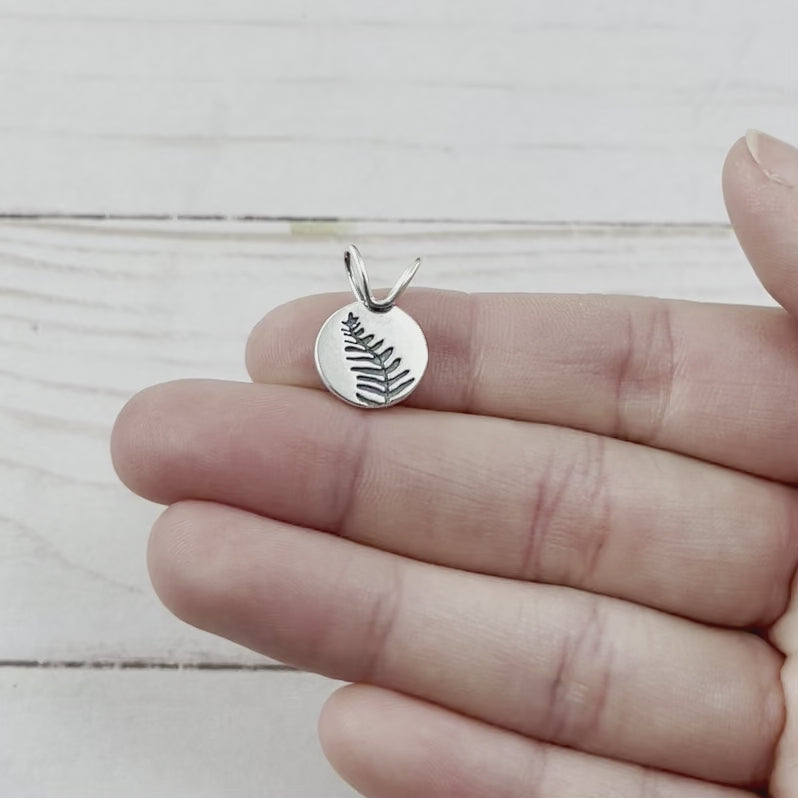 Small Fern Frond Pendant - Silver Pendant   6987 - handmade by Beth Millner Jewelry