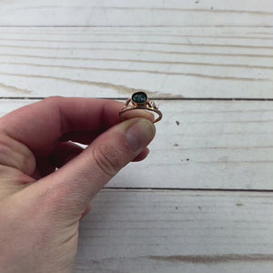 Gold Delicate Dewdrop Ring - your choice of stone and gold - Wedding Ring  14K Rose Gold / A  14K Rose Gold / B 3486 - handmade by Beth Millner Jewelry