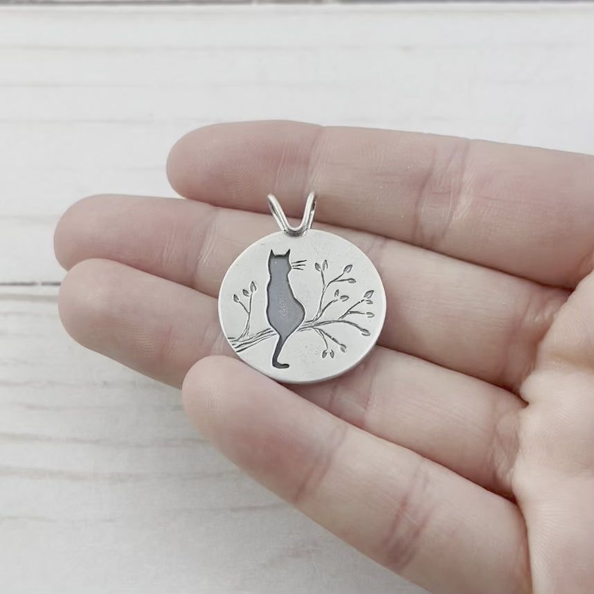 Cat Pendant - Silver Pendant - handmade by Beth Millner Jewelry
