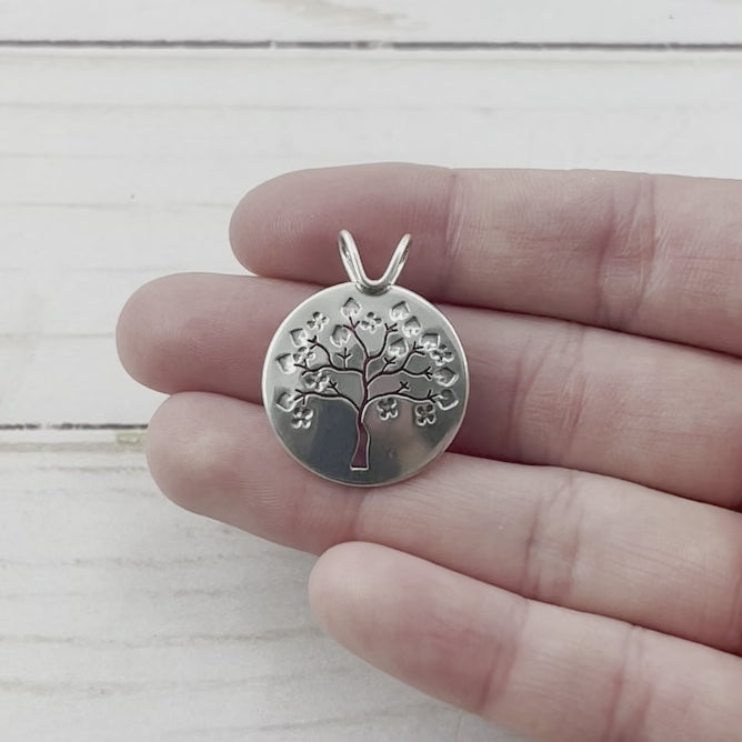 Springtime in Michigan Sterling Silver Tree Pendant - Silver Pendant - handmade by Beth Millner Jewelry