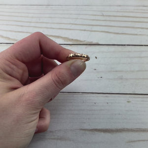 Gold Pebble Twig Ring - your choice of gold & optional diamonds - Wedding Ring  14K Yellow Gold / No Diamonds  14K Yellow Gold / 1 Diamond 5314 - handmade by Beth Millner Jewelry