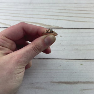 Gold Enchanted Rustic Diamond Twig Ring - your choice of gold - Wedding Ring  14K Rose Gold / Rustic Diamond  18K Palladium White Gold / Rustic Diamond 3157 - handmade by Beth Millner Jewelry