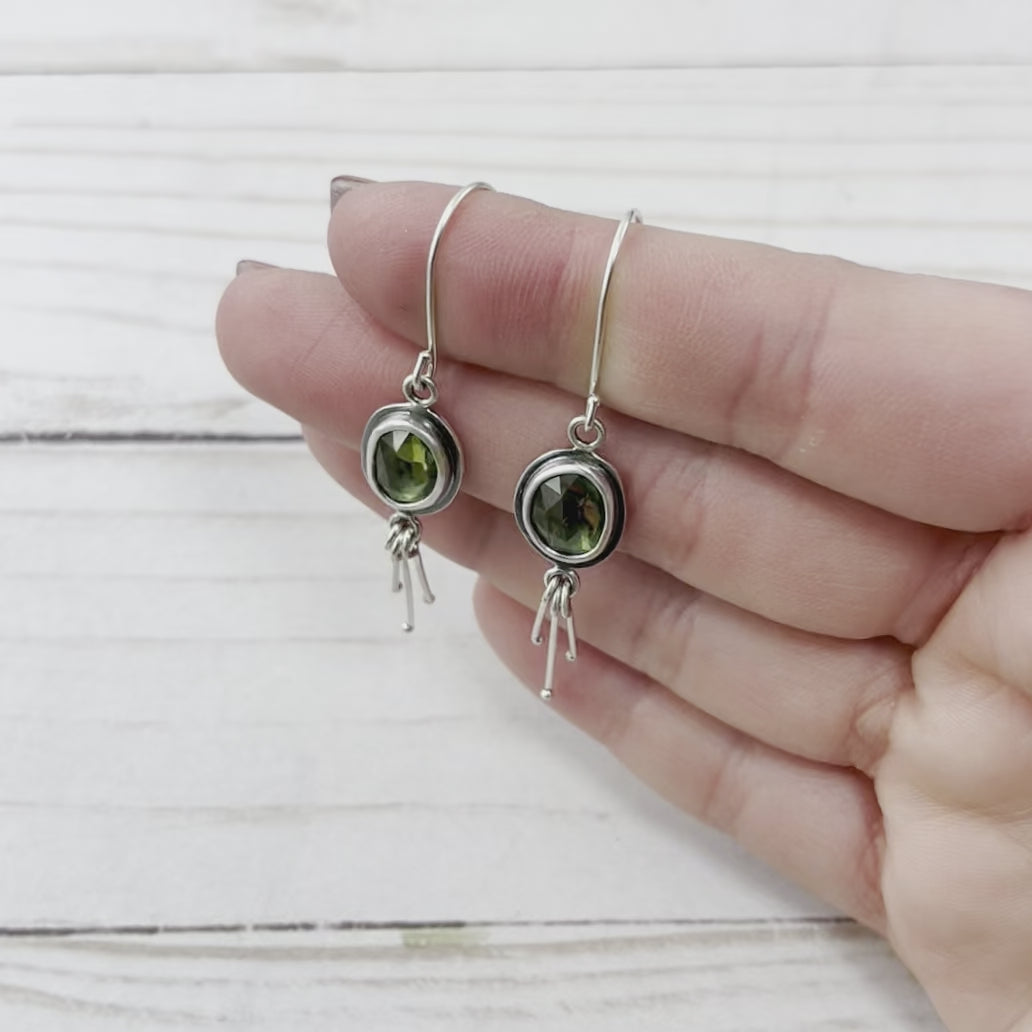 Peridot Sprout Cluster Earrings