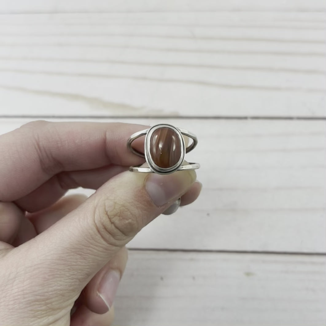 Lake Superior Agate Ring - Size 8.75 - Ring - handmade by Beth Millner Jewelry