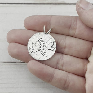 Extended Branch Pendant - Fundraiser for the Marquette Women's Center - Silver Pendant   7134 - handmade by Beth Millner Jewelry