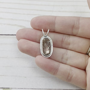 Copper Firebrick Drop Pendant No. 5 - Silver Pendant   7035 - handmade by Beth Millner Jewelry