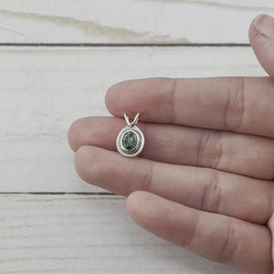 Greenstone Drop Pendant No. 3 - Silver Pendant   7127 - handmade by Beth Millner Jewelry