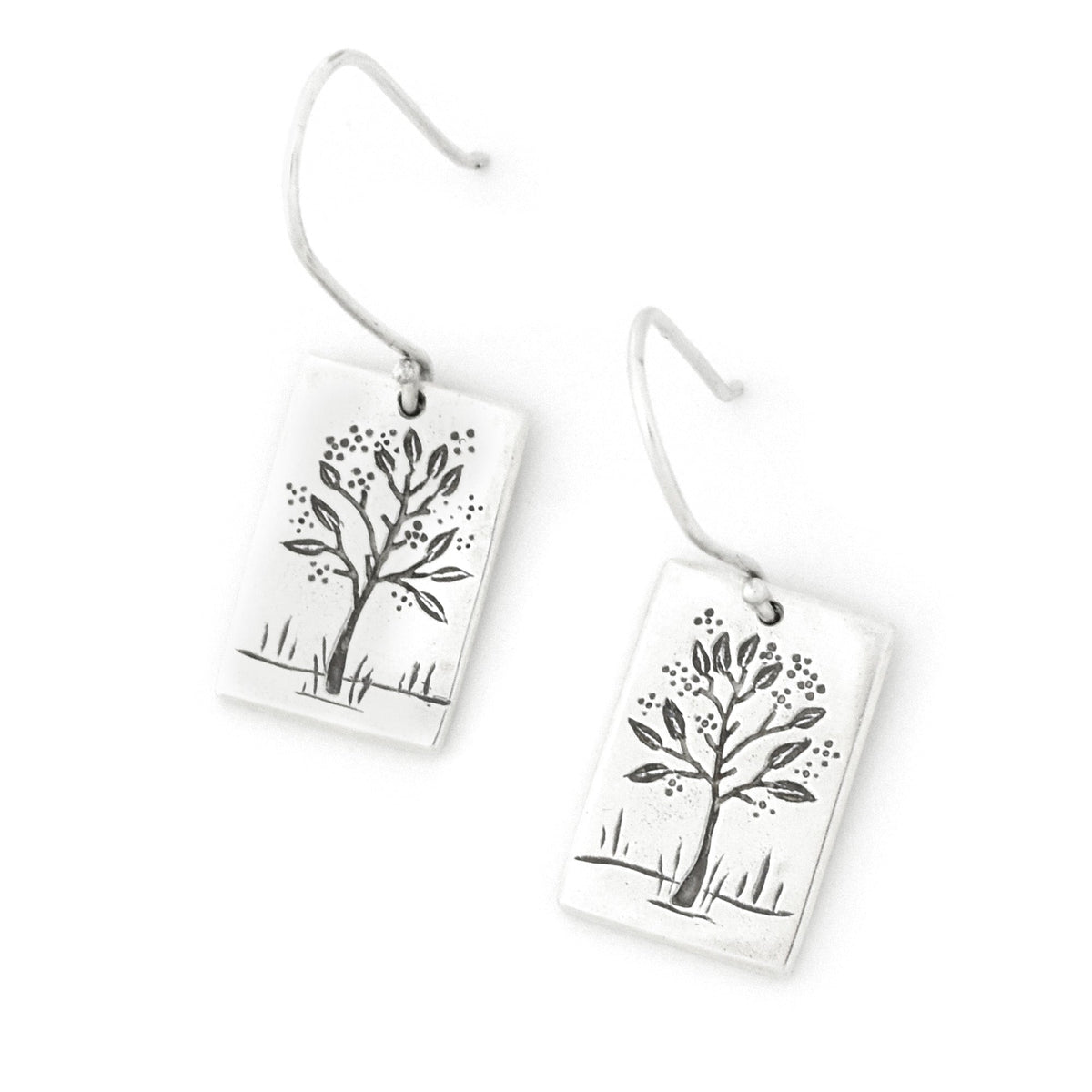 Reversible Equinox Tree Earrings - Silver Earrings   7101 - handmade by Beth Millner Jewelry