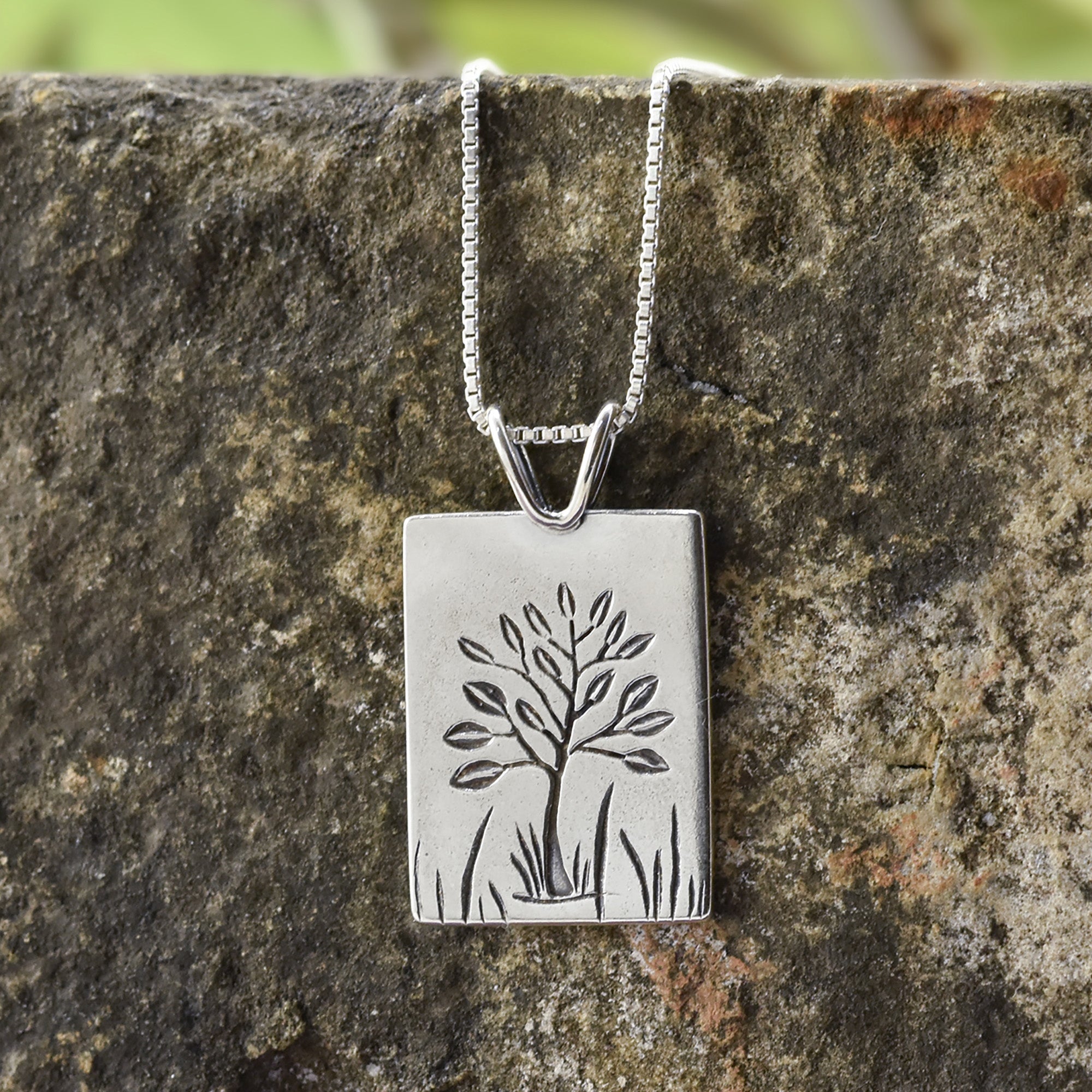 Reversible Solstice Tree Pendant - Silver Pendant   7098 - handmade by Beth Millner Jewelry