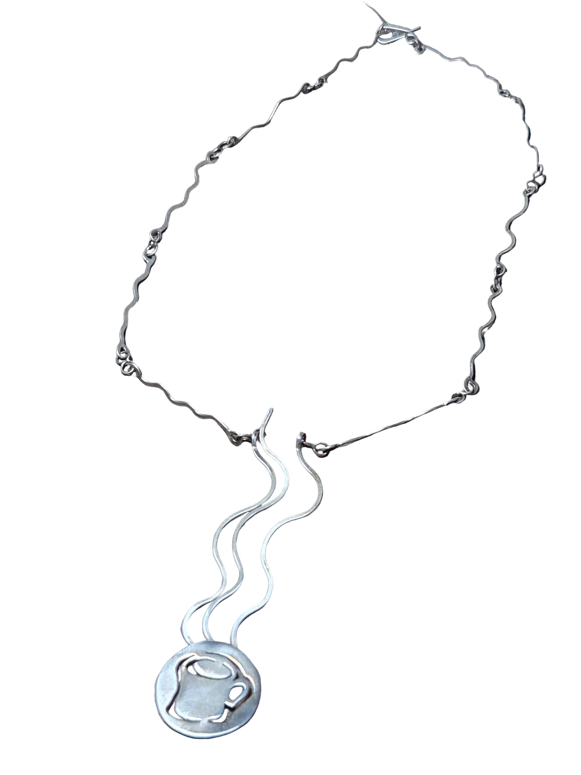 Coffee Cup Sterling Silver Necklace - Necklace   9075 - handmade by Beth Millner Jewelry