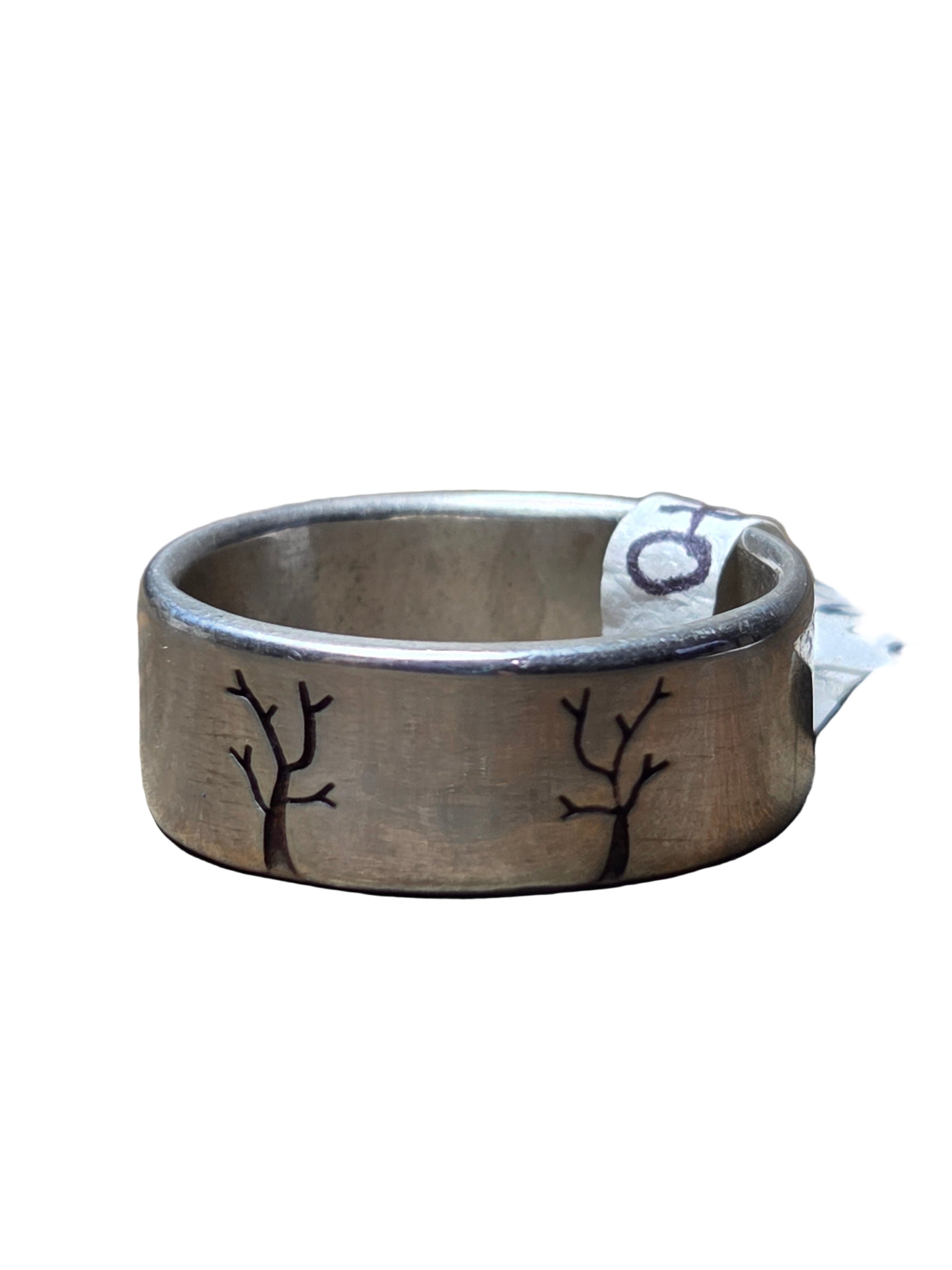 Tree Couple Sterling Silver Wedding Ring Size 9.5 - Wedding Ring   1070 - handmade by Beth Millner Jewelry