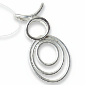 Small Silver Ovals Pendant - Silver Pendant   9114 - handmade by Beth Millner Jewelry