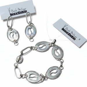 Coffee Bean Wire Wrap Chain Bracelet and Earrings Set - Bracelet   9073 - handmade by Beth Millner Jewelry