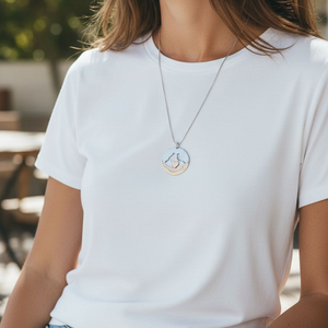 Landscape of Love Birds Pendant - Mixed Metal Pendant   8100 - handmade by Beth Millner Jewelry