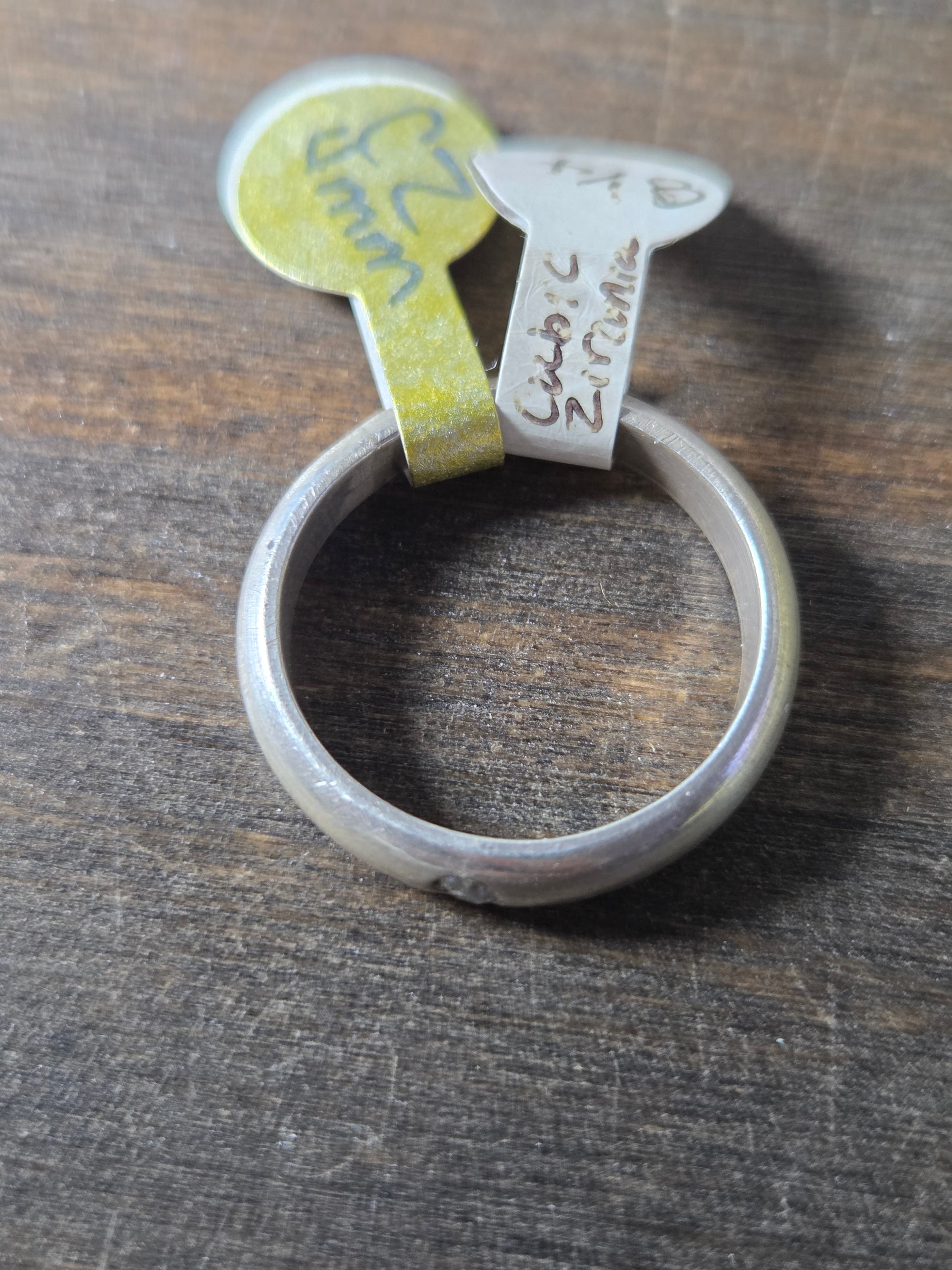 Silver Cubic Zirconia Ring Size 8.25 - Wedding Ring   9200 - handmade by Beth Millner Jewelry