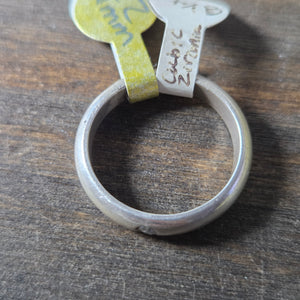 Silver Cubic Zirconia Ring Size 8.25 - Wedding Ring   9200 - handmade by Beth Millner Jewelry