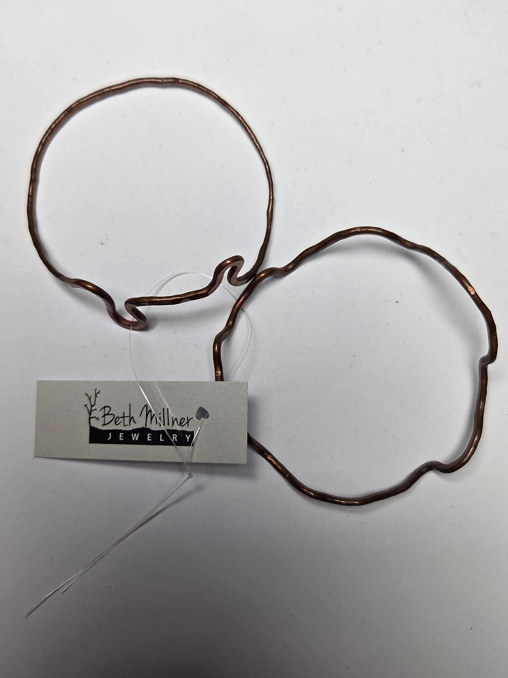 Small Handmade Copper Bangle Bracelets Pair - Bracelet   9085 - handmade by Beth Millner Jewelry