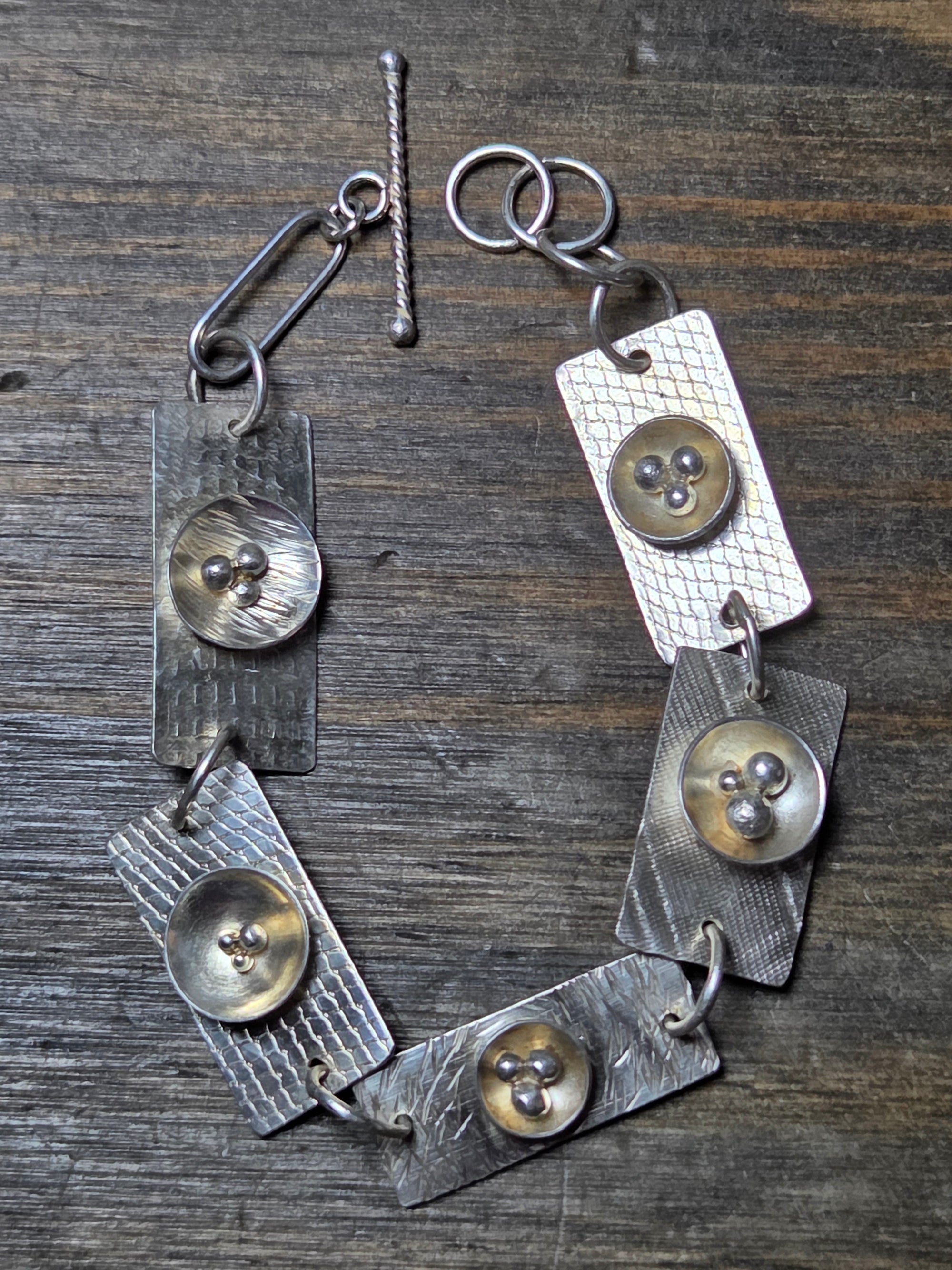 Sterling Silver Domed Disk Bracelet - Bracelet   9068 - handmade by Beth Millner Jewelry