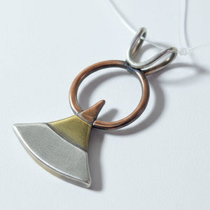 Aztec Style Mixed Metals Pendant #2 - Mixed Metal Pendant   9097 - handmade by Beth Millner Jewelry