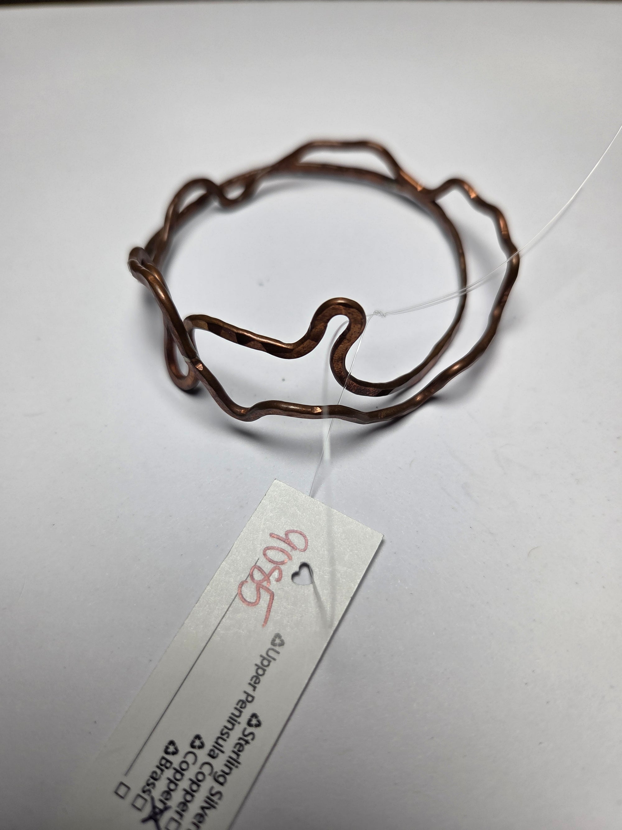 Small Handmade Copper Bangle Bracelets Pair - Bracelet   9085 - handmade by Beth Millner Jewelry