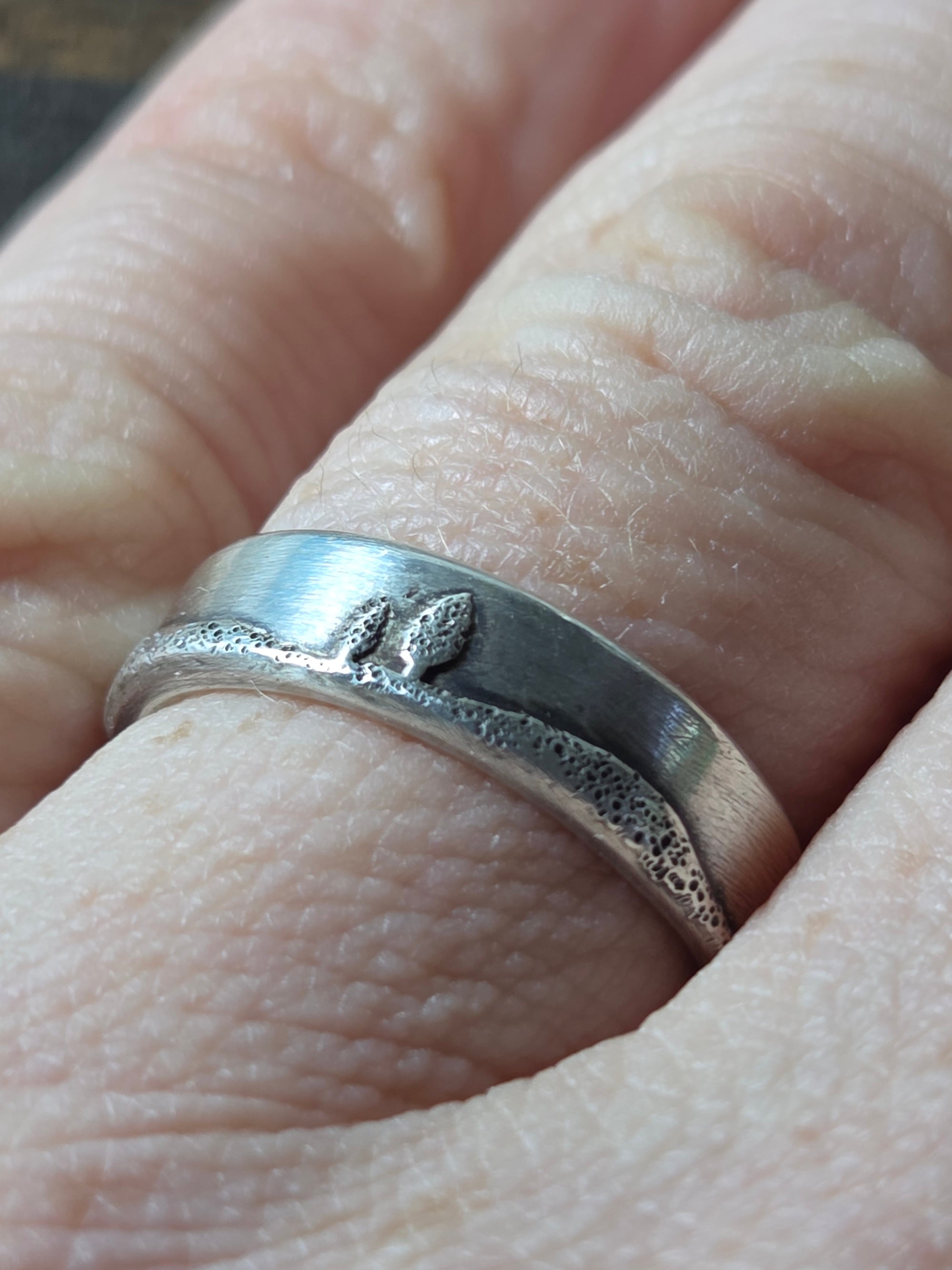 Conifer Couple Sterling Silver Ring Size 6.75 - Wedding Ring   1043 - handmade by Beth Millner Jewelry