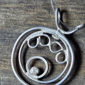 Delicate Circular Round Silver Pendant - Silver Pendant   9113 - handmade by Beth Millner Jewelry