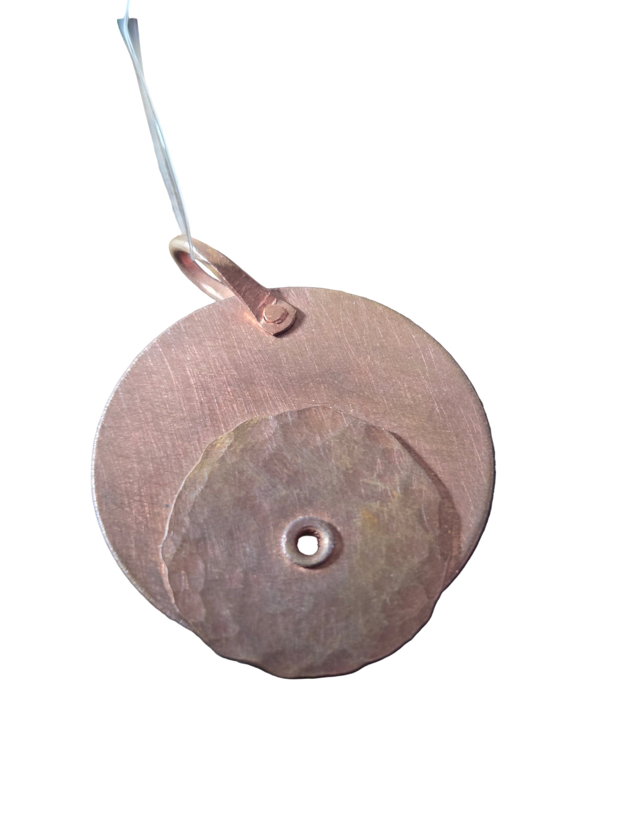 Copper Rotating Discs Pendant - Mixed Metal Pendant   9079 - handmade by Beth Millner Jewelry