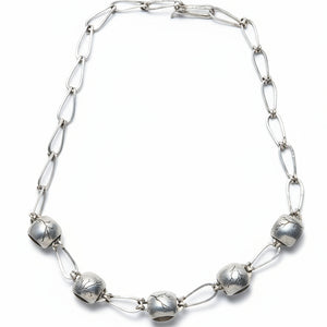 Pillow Bead Roots Sterling Silver Necklace - Necklace   9062 - handmade by Beth Millner Jewelry