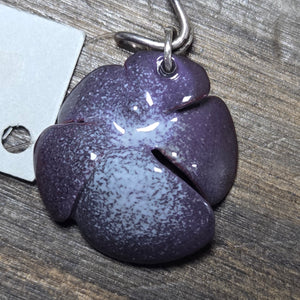 Purple Enamel Formed Flower Pendant - Enamel Pendant   0442 - handmade by Beth Millner Jewelry