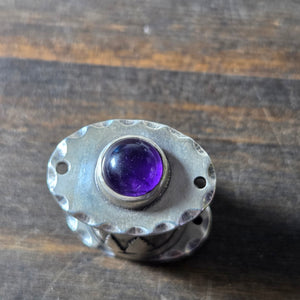 Starry Sky Amethyst Locket Pendant - Silver Pendant   6831 - handmade by Beth Millner Jewelry