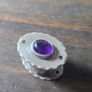 Conifer Shoreline Amethyst Locket Pendant - Silver Pendant   6832 - handmade by Beth Millner Jewelry