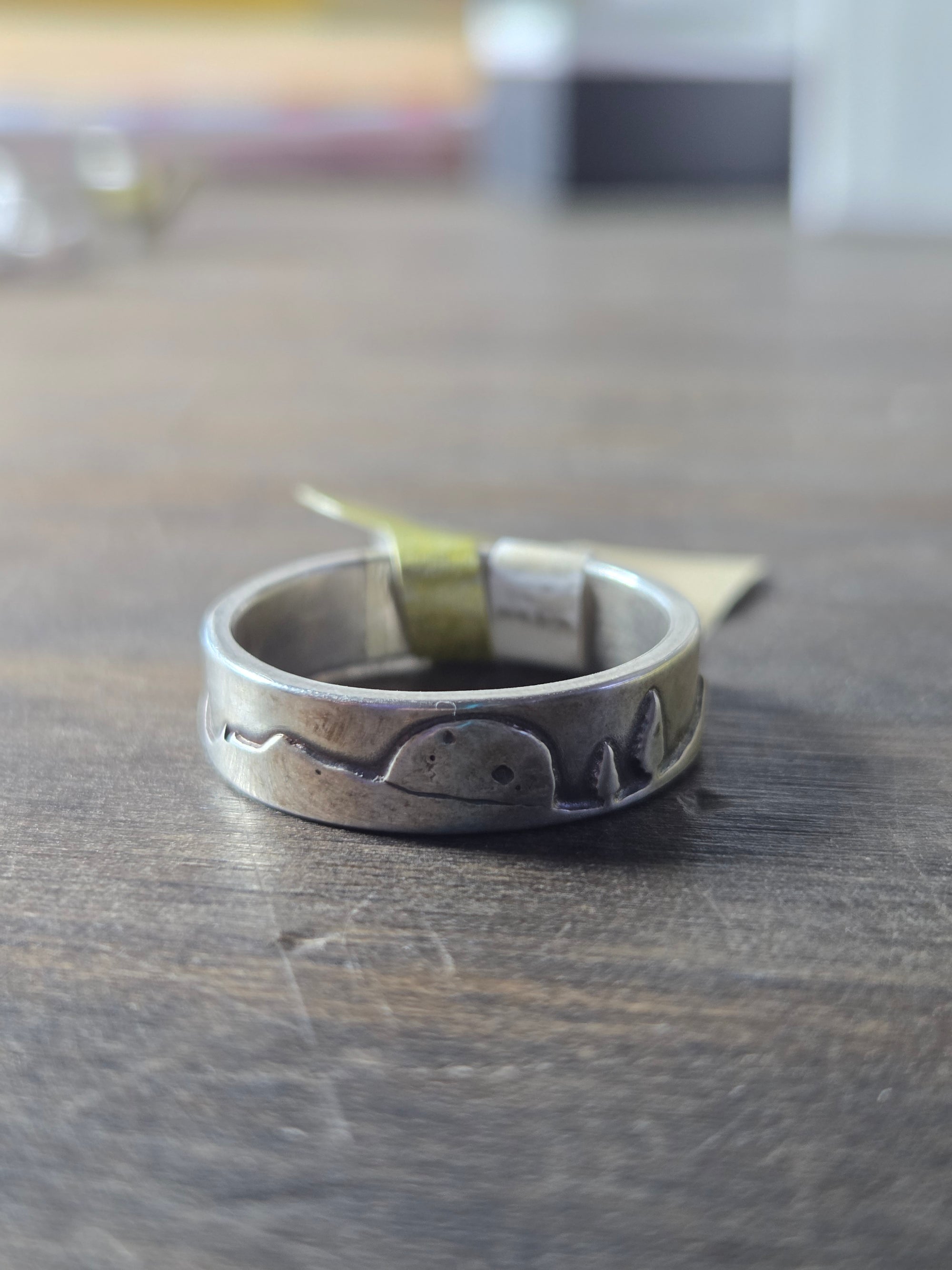 Conifer Couple Sterling Silver Ring Size 9 - Wedding Ring   9143 - handmade by Beth Millner Jewelry