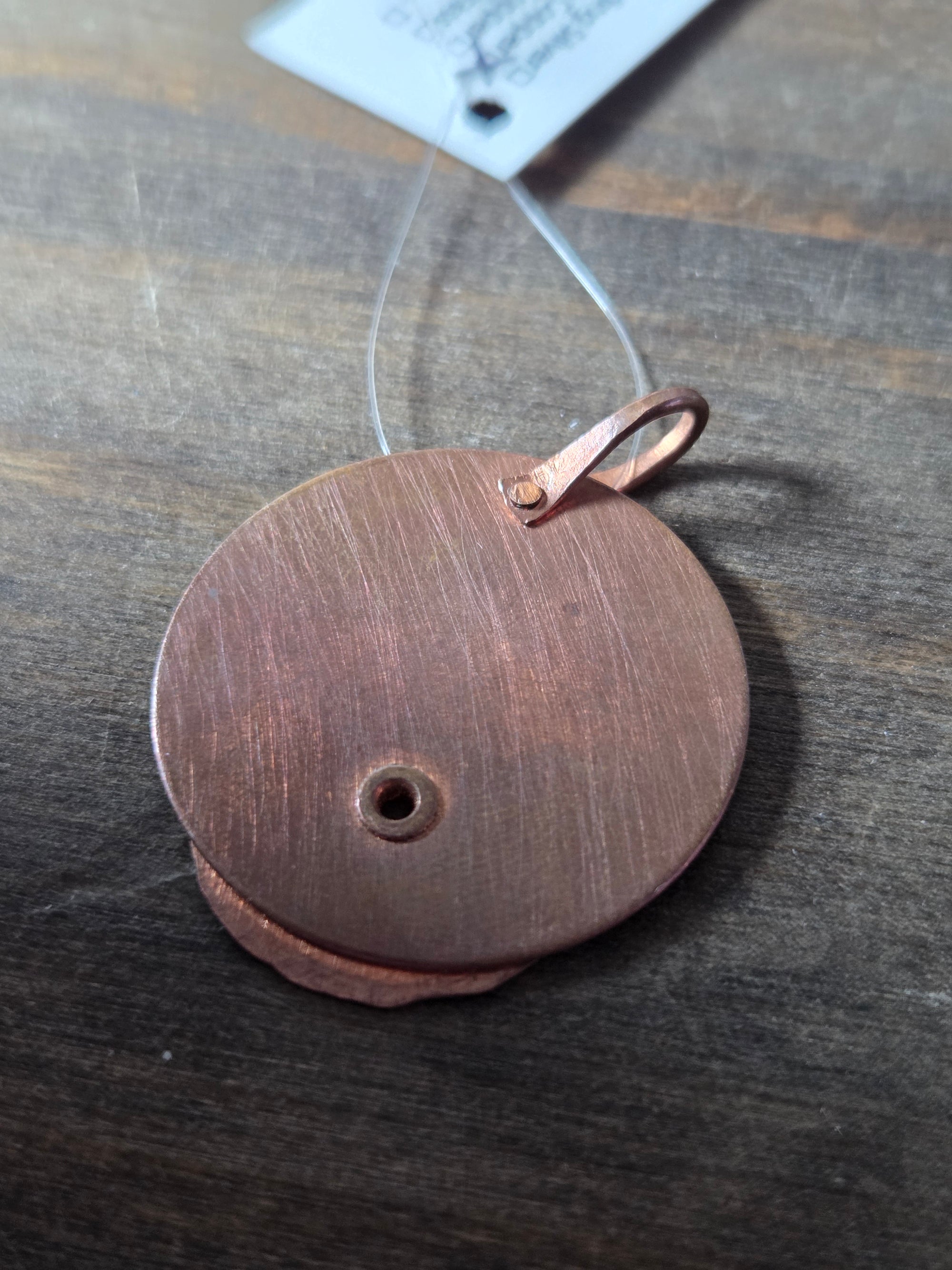 Copper Rotating Discs Pendant - Mixed Metal Pendant   9079 - handmade by Beth Millner Jewelry