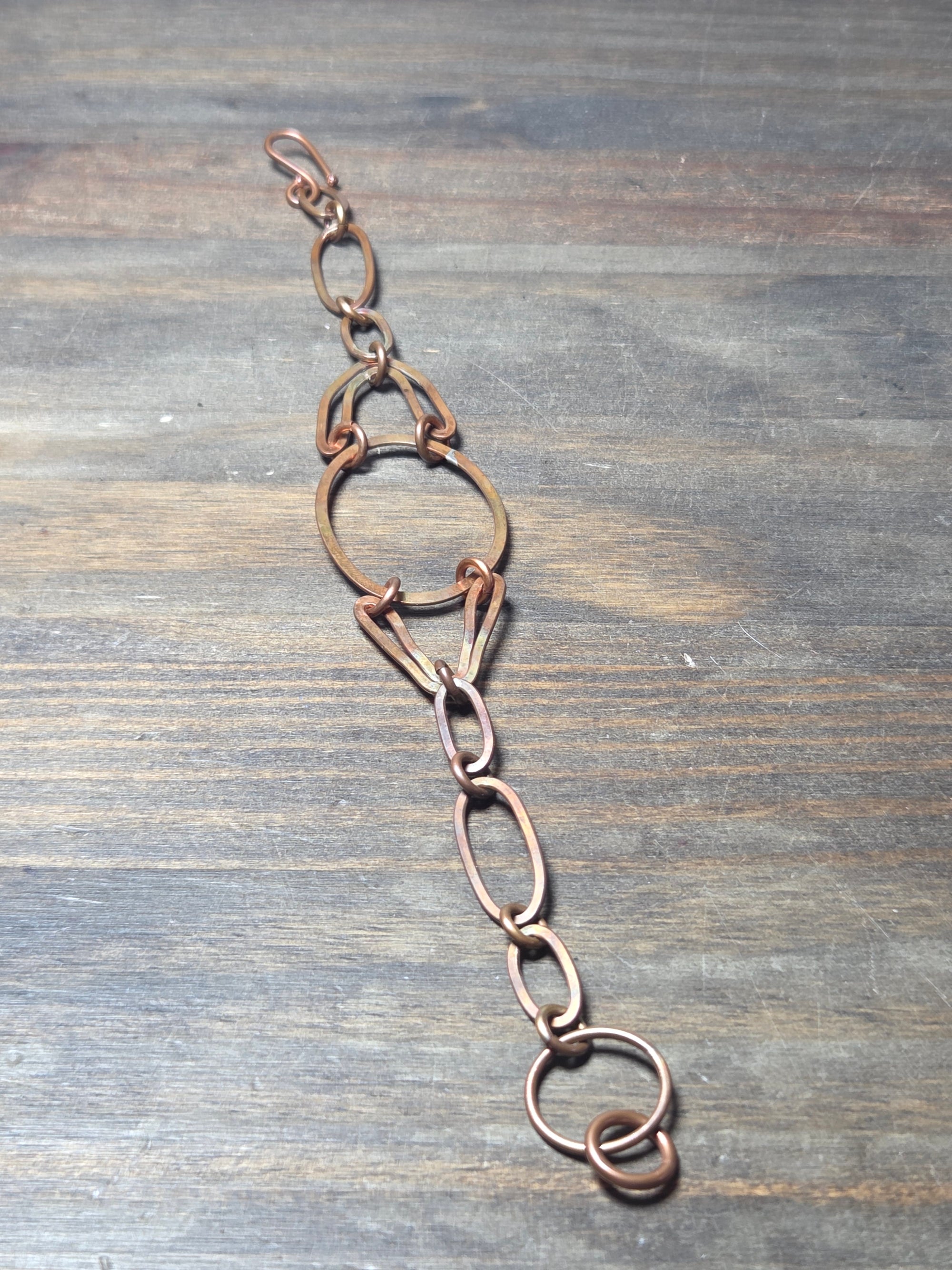 Handmade Copper Loop Chain Bracelet - Chain & Cord   9067 - handmade by Beth Millner Jewelry