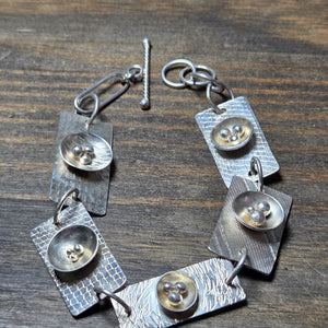 Sterling Silver Domed Disk Bracelet - Bracelet   9068 - handmade by Beth Millner Jewelry