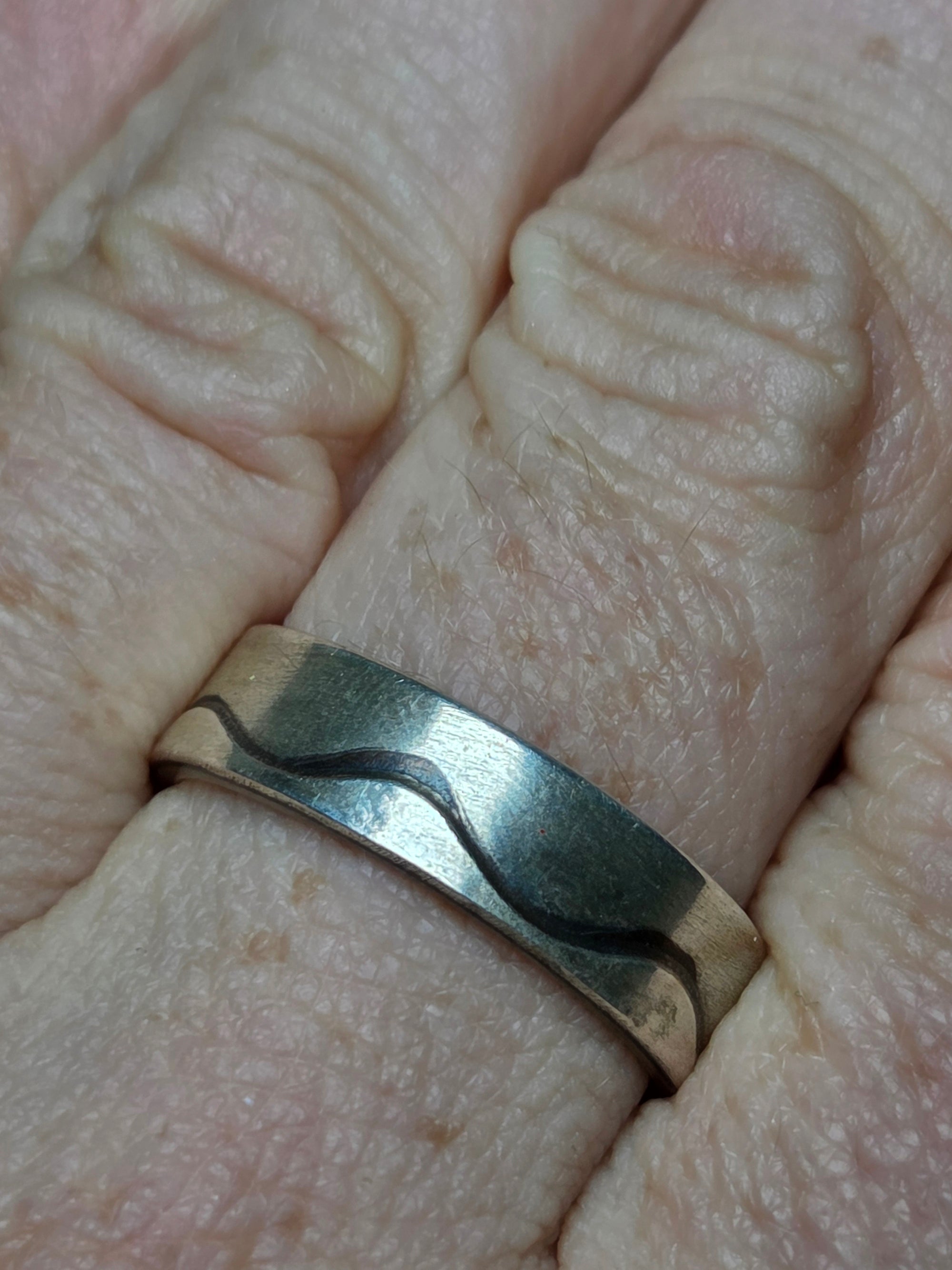 Mixed Metal Mountain Ring Size 9.75 - Wedding Ring   1160 - handmade by Beth Millner Jewelry