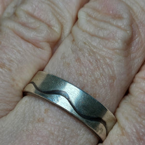 Mixed Metal Mountain Ring Size 9.75 - Wedding Ring   1160 - handmade by Beth Millner Jewelry