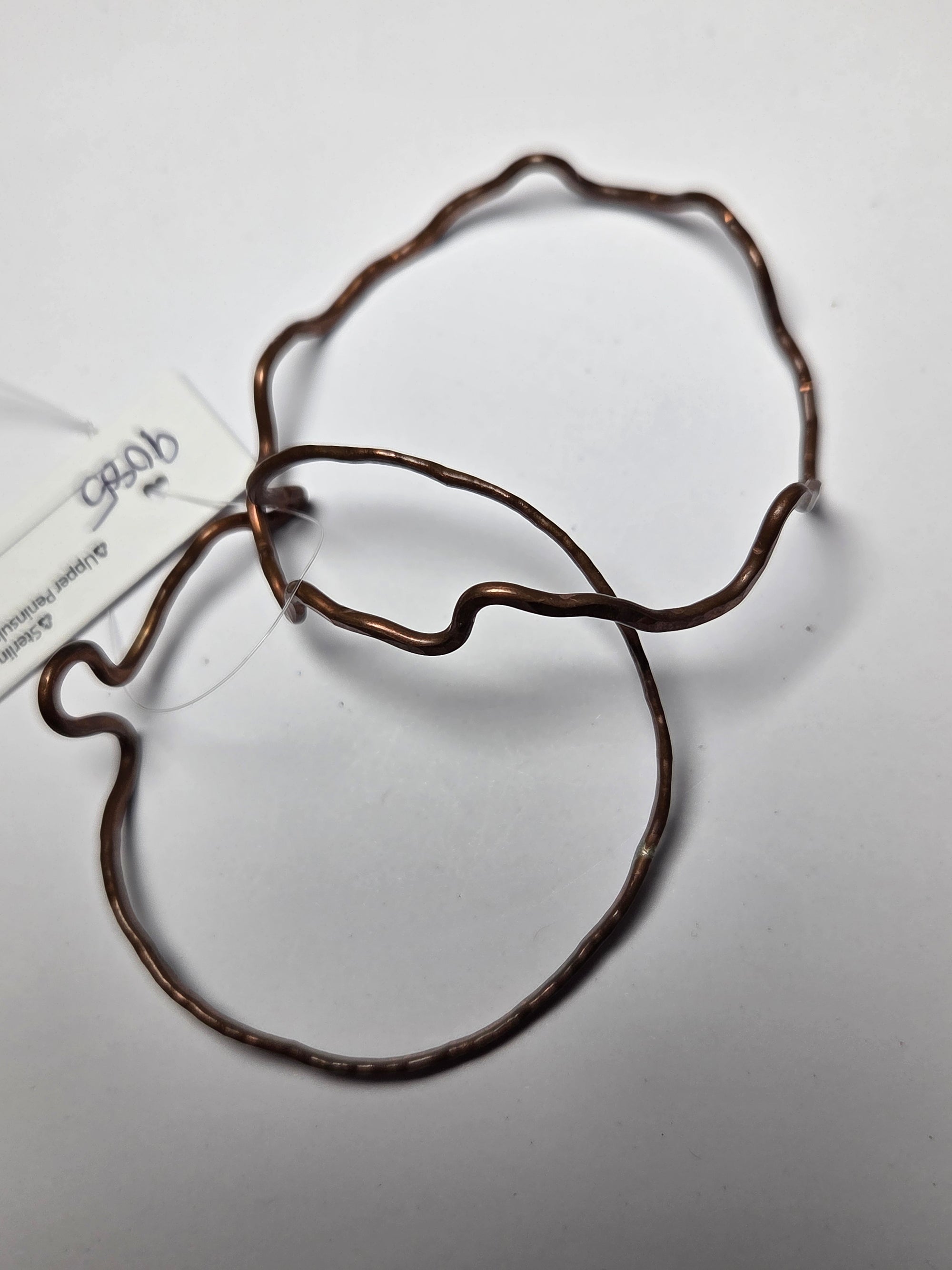 Small Handmade Copper Bangle Bracelets Pair - Bracelet   9085 - handmade by Beth Millner Jewelry