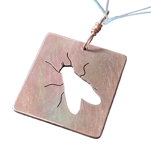 Copper Fly Pendant - Copper Pendant   9082 - handmade by Beth Millner Jewelry
