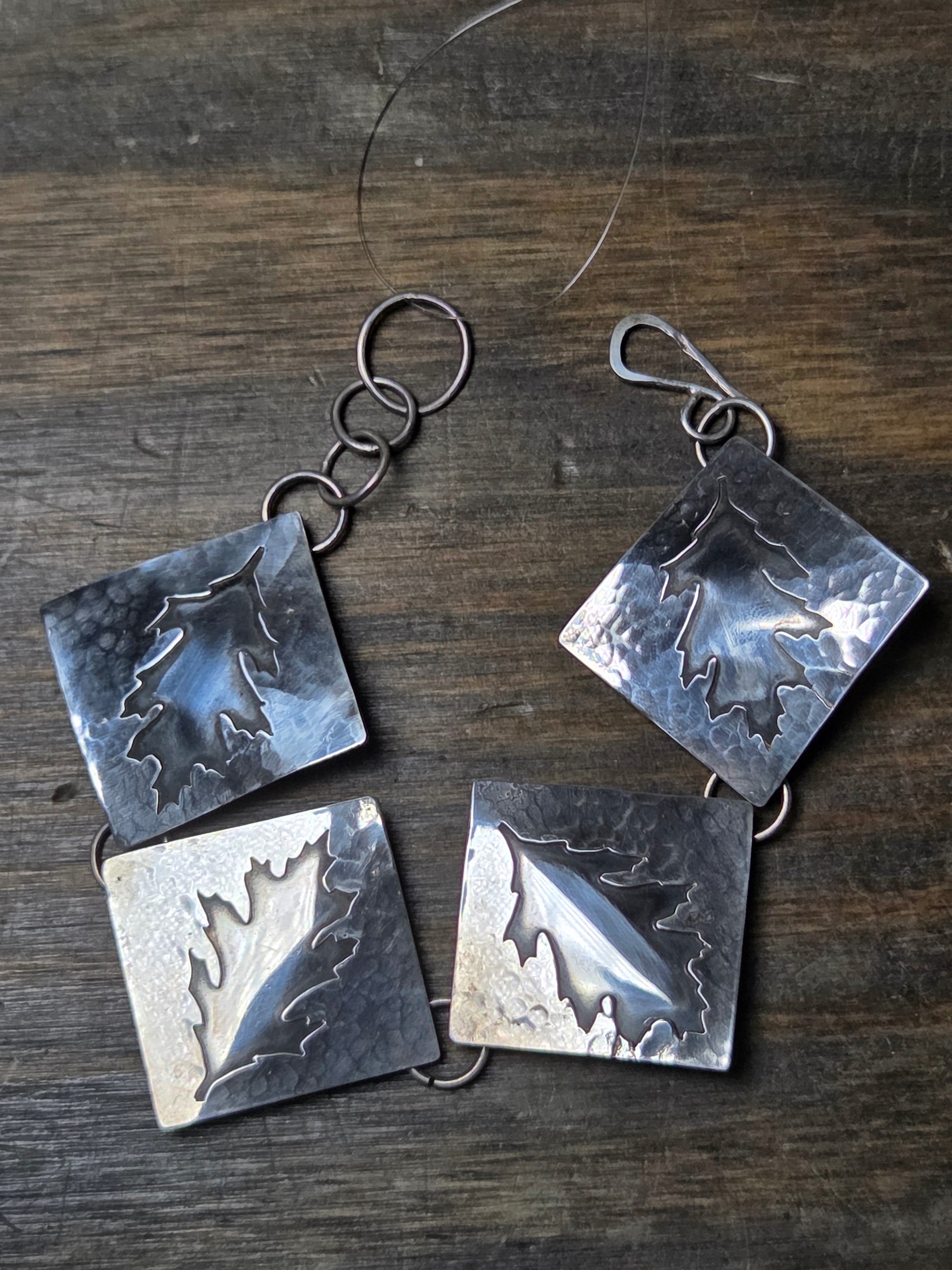 Darkened Maple Leaf Bracelet - Bracelet   9064 - handmade by Beth Millner Jewelry