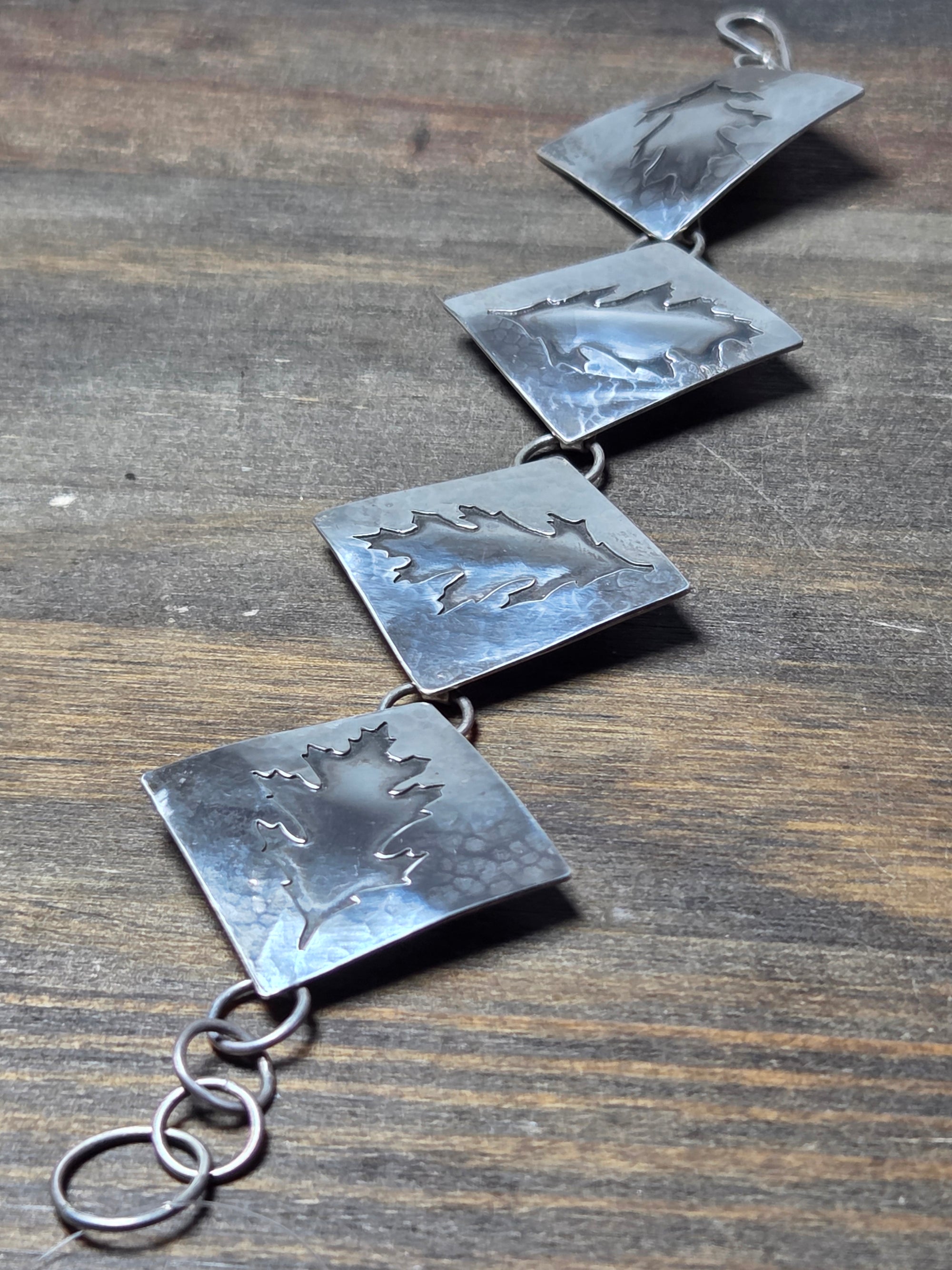 Darkened Maple Leaf Bracelet - Bracelet   9064 - handmade by Beth Millner Jewelry