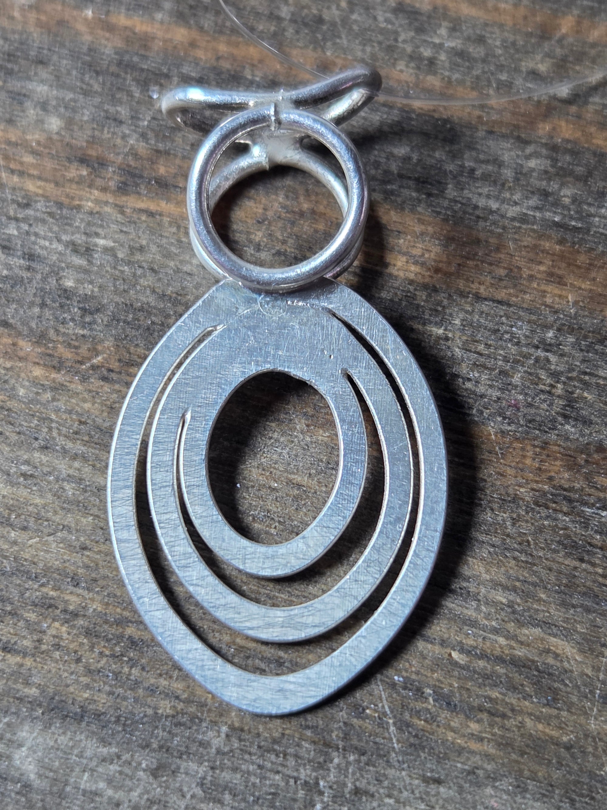 Silver Ovals Pendant - Silver Pendant   9116 - handmade by Beth Millner Jewelry