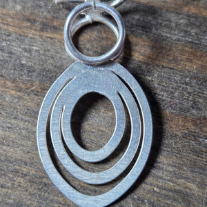 Silver Ovals Pendant - Silver Pendant   9116 - handmade by Beth Millner Jewelry