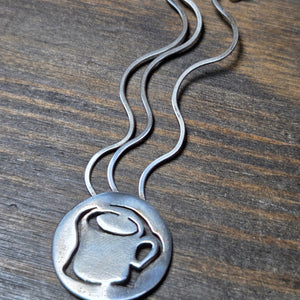 Coffee Cup Sterling Silver Necklace - Necklace   9075 - handmade by Beth Millner Jewelry