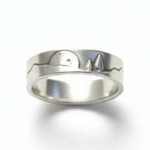 Conifer Couple Sterling Silver Ring Size 9 - Wedding Ring   9143 - handmade by Beth Millner Jewelry