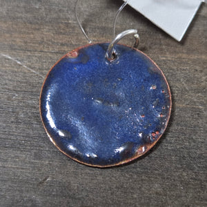 Red Bird in Michigan Enamel Pendant - Enamel Pendant   E1 - handmade by Beth Millner Jewelry