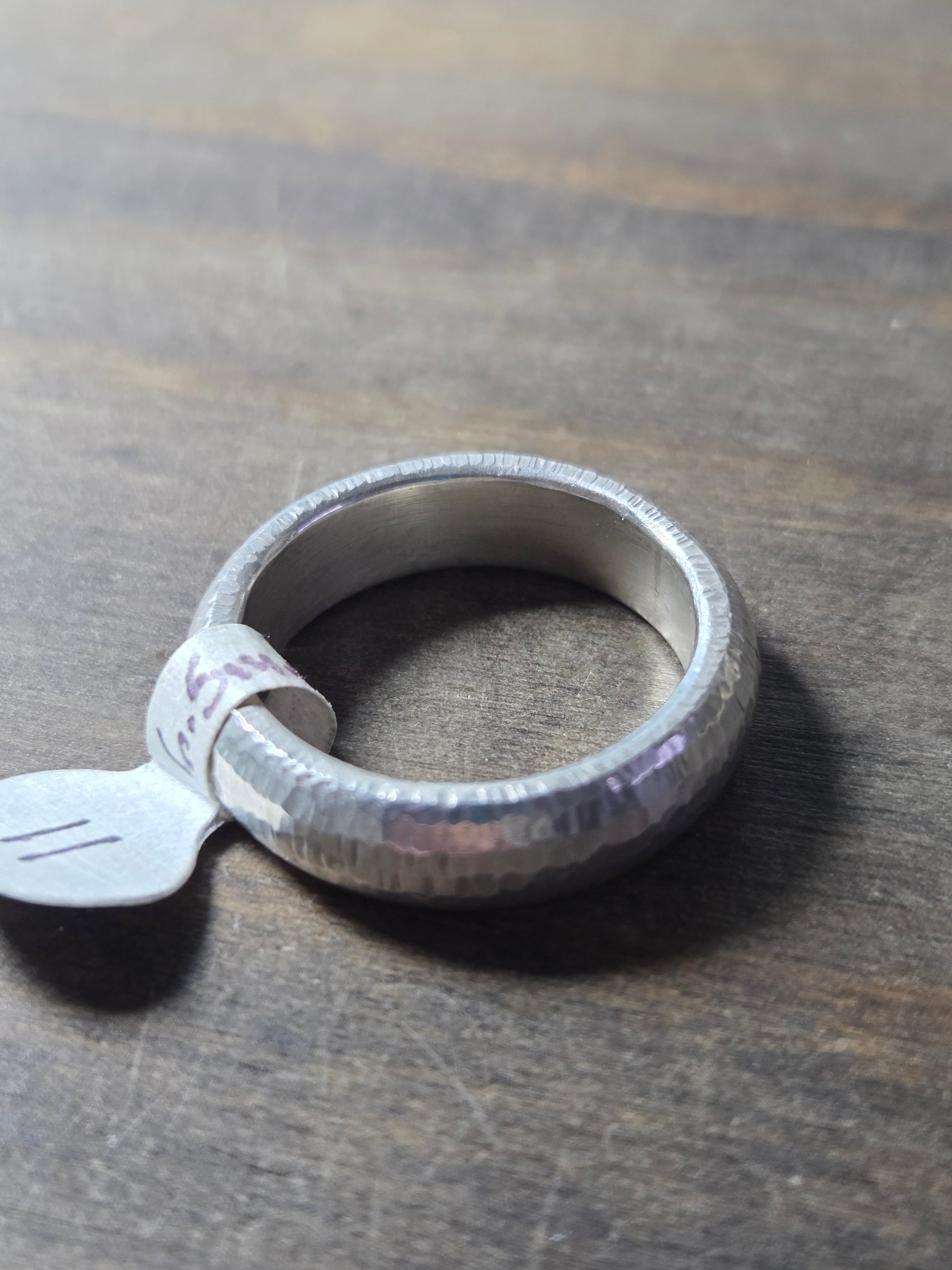 Hammered Silver Ring Size 11 - Wedding Ring   0235 - handmade by Beth Millner Jewelry