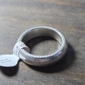 Hammered Silver Ring Size 11 - Wedding Ring   0235 - handmade by Beth Millner Jewelry